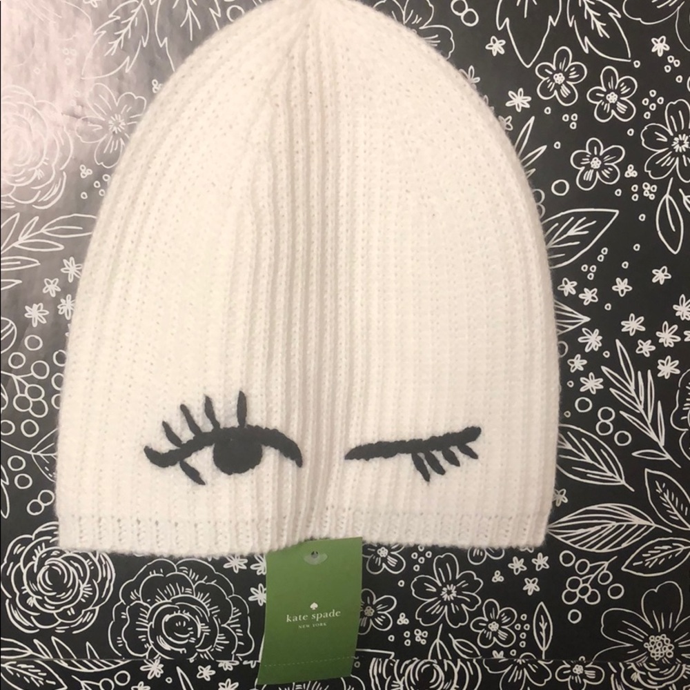Kate Spade Winking Beanie -Cream